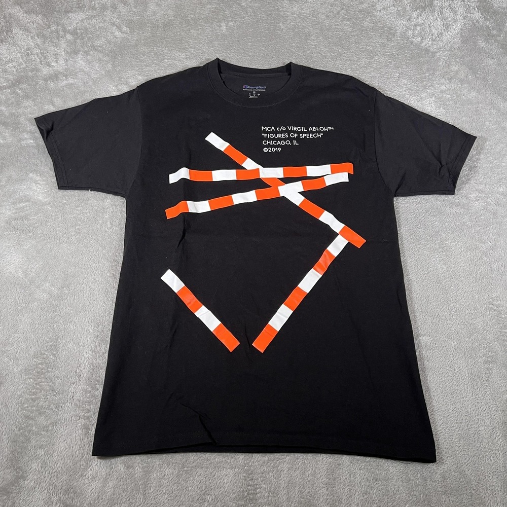 Virgil Abloh MCA Figures Of Speech Shirt Mens Medium Black Champion Tee‎ 2019